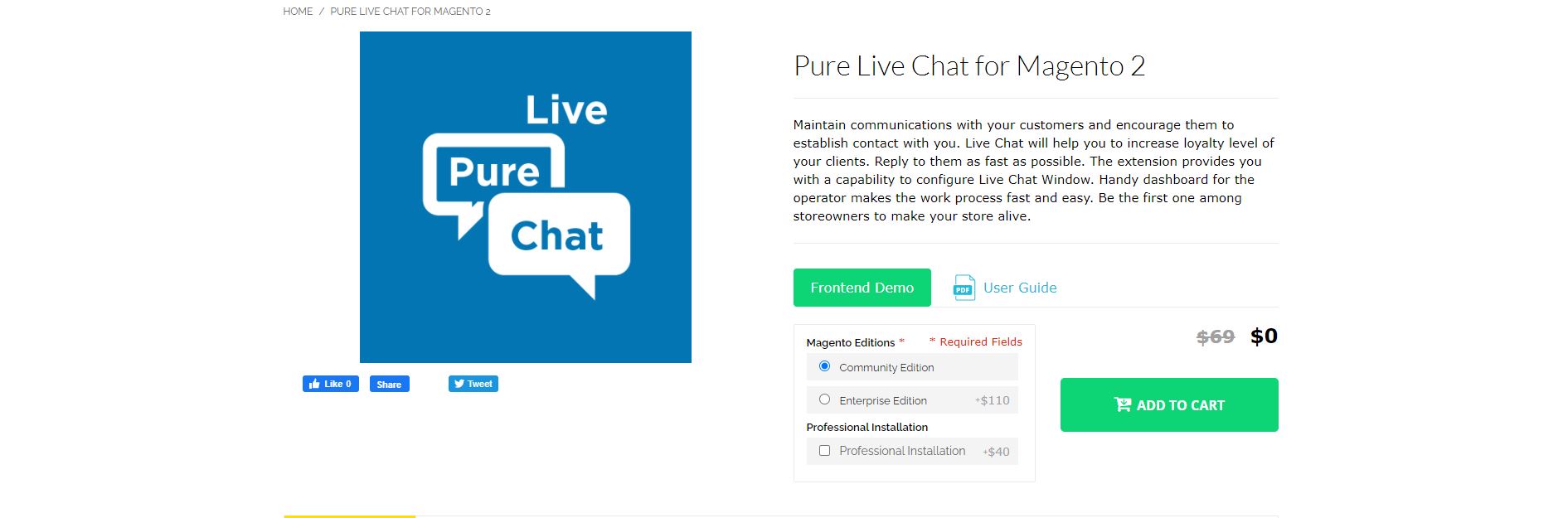 Magento live chat extension