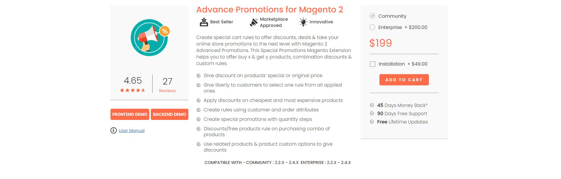 Magento promotions extension