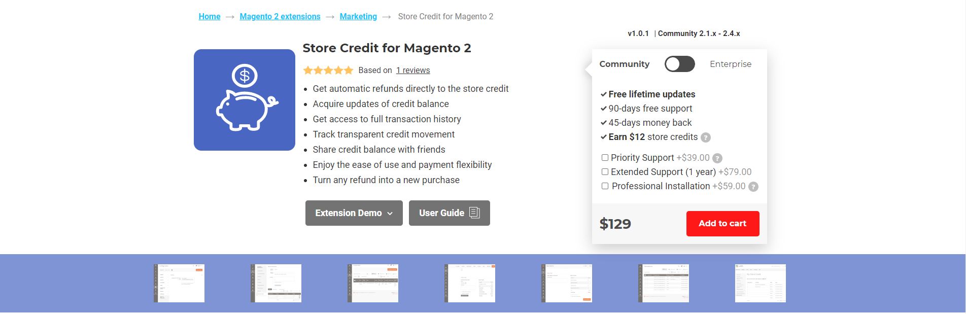 Magento store credit extension