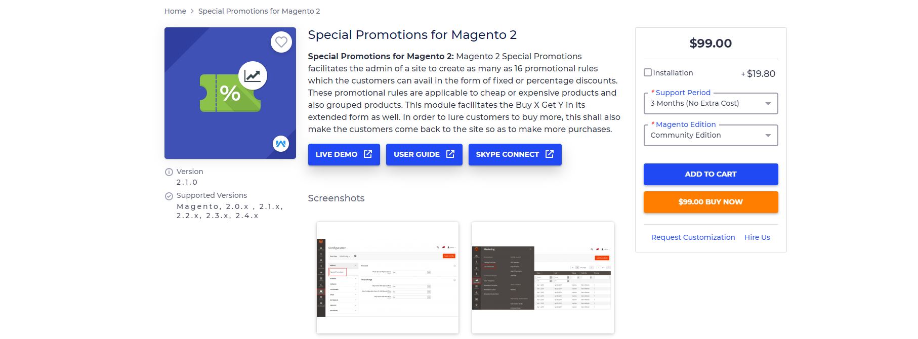 Magento promotions extension