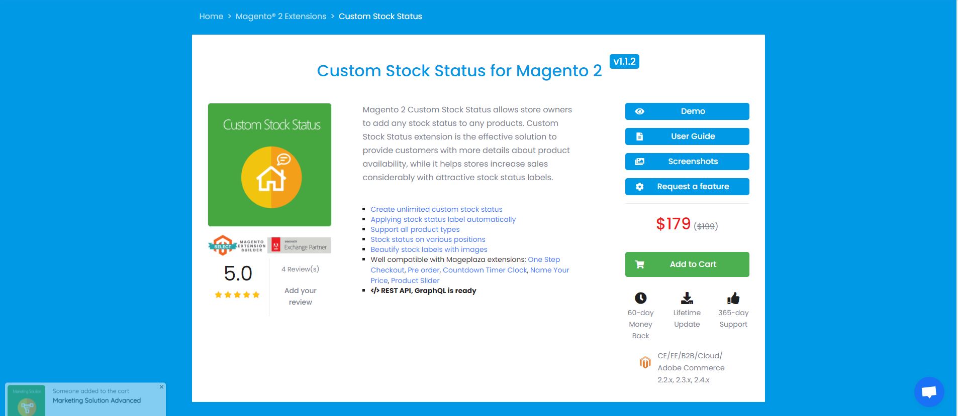 Magento custom stock status extension