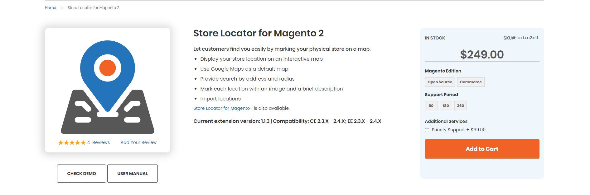 Magento store locator extension