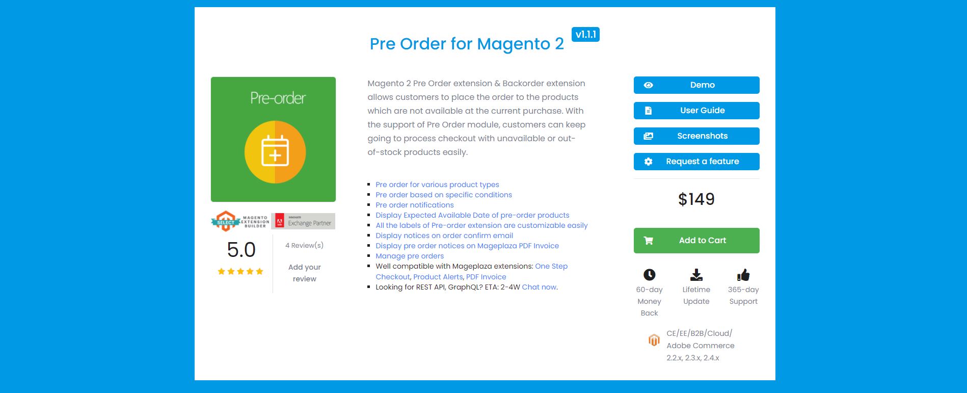 Pre-order extension Magento