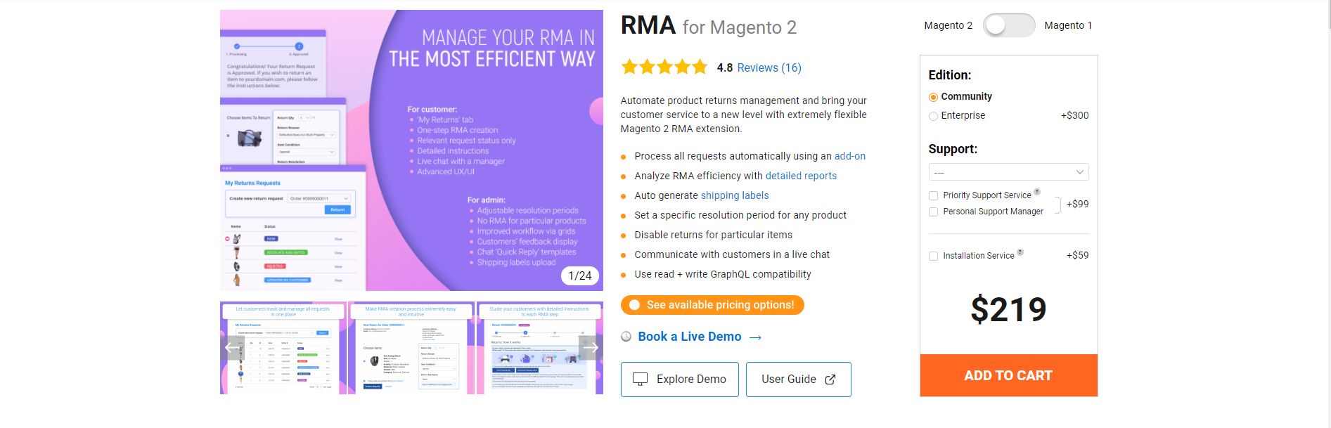 Magento RMA extension