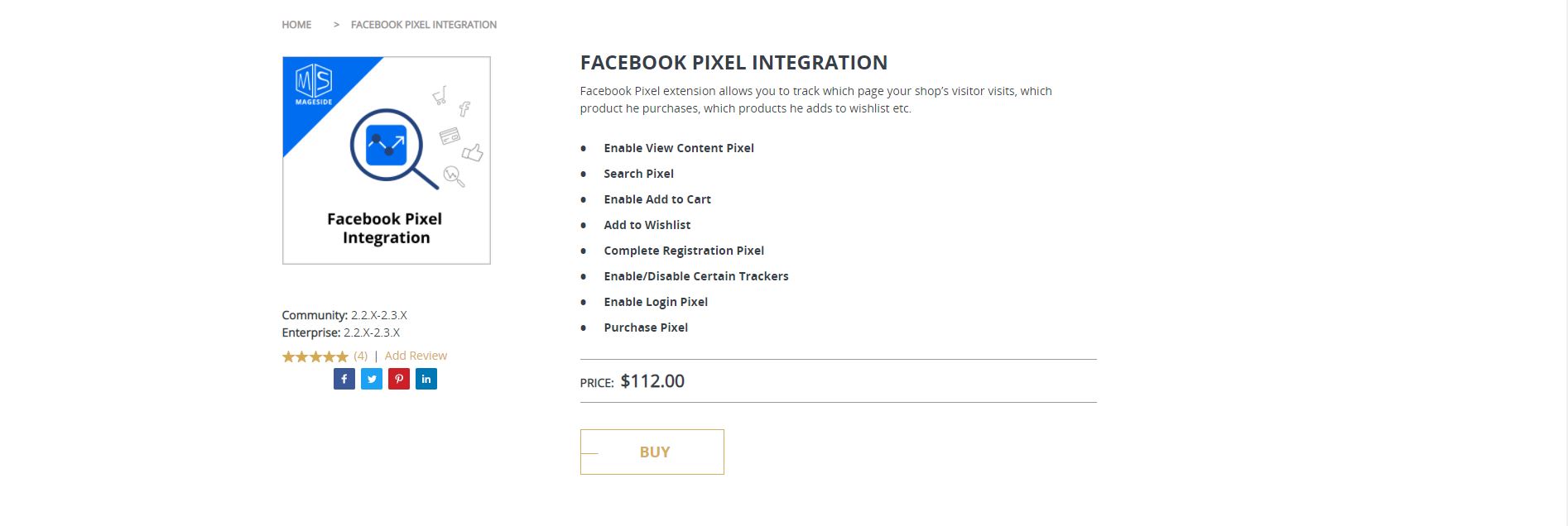 Magento Facebook pixel extension