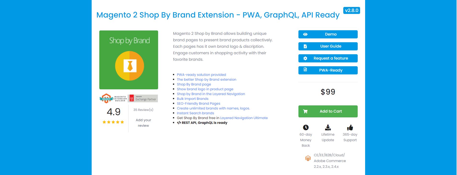 Shop by brand Magento extension