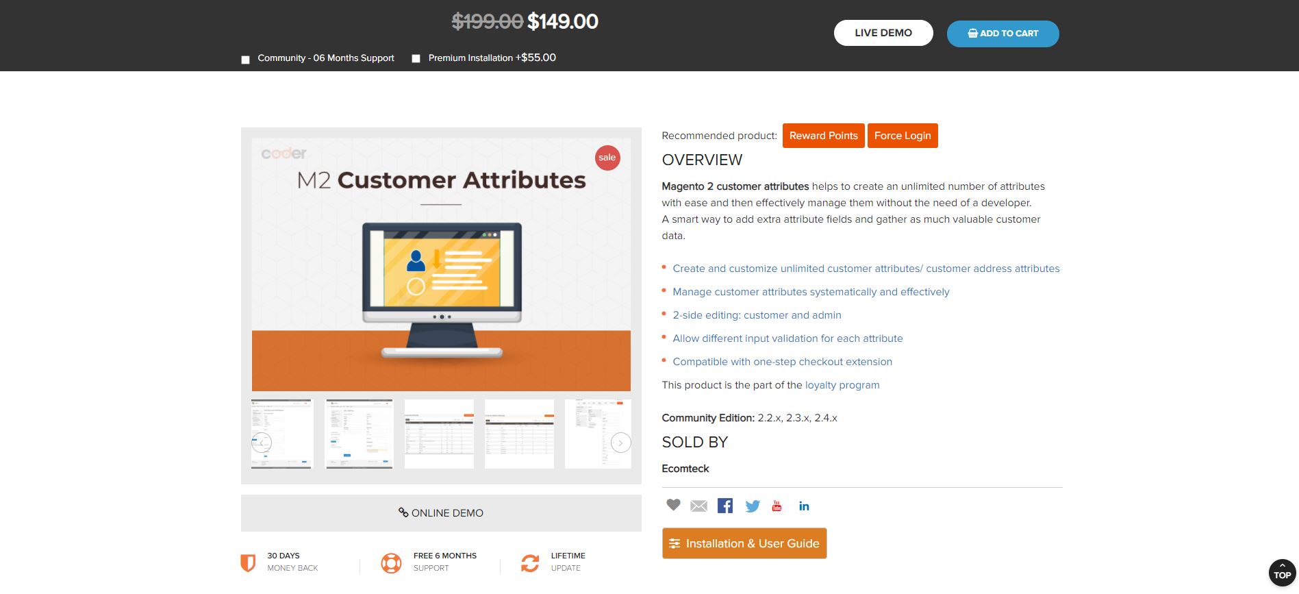 Magento customer attributes extension