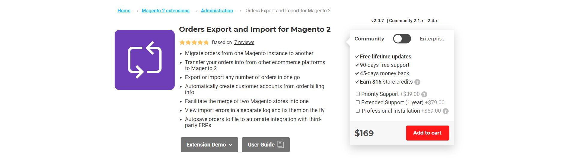 Magento import products extension