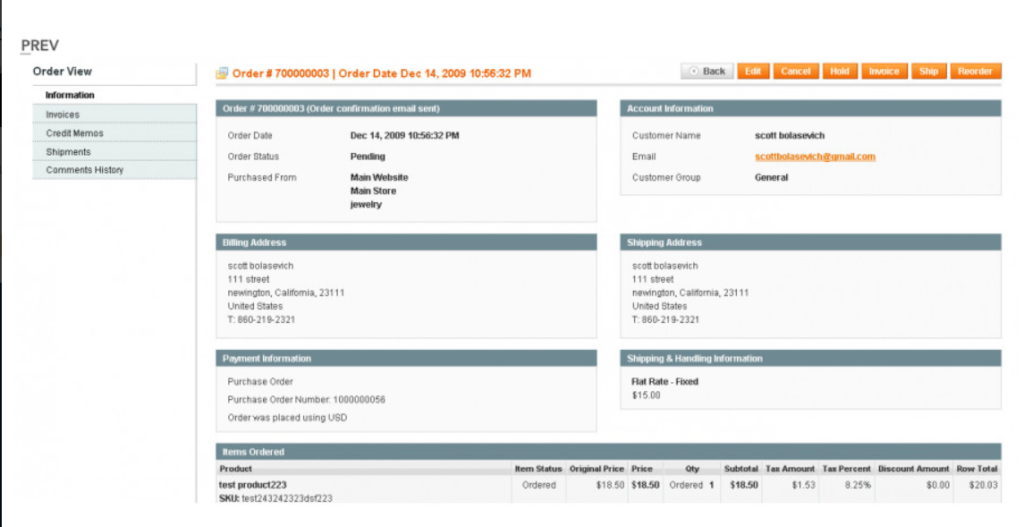 Magento order import export extension