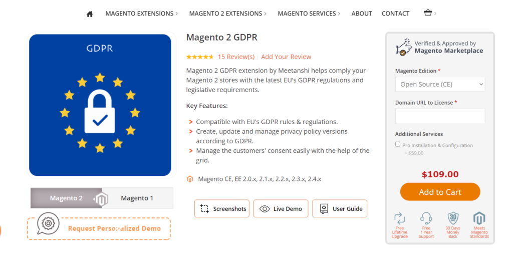 Magento 2 GDPR by Meetanshi 