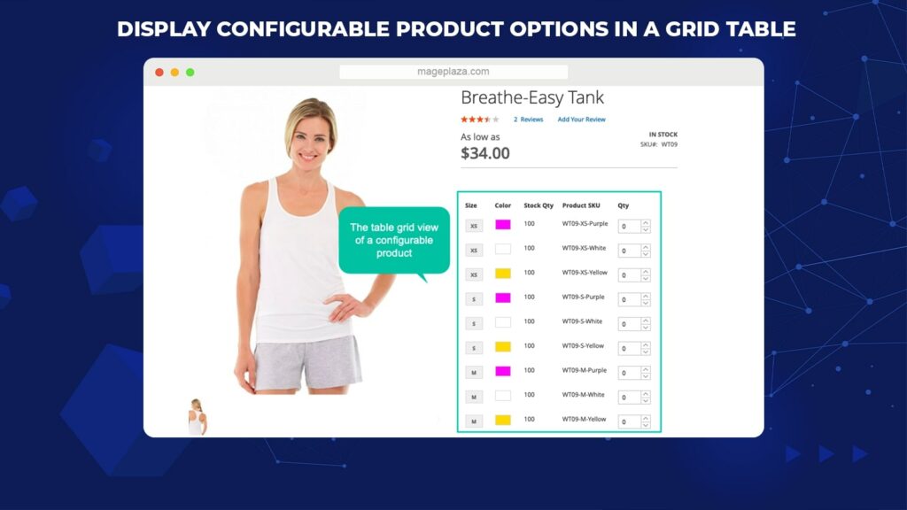 Configurable Product Grid View for Magento 2 by Mageplaza