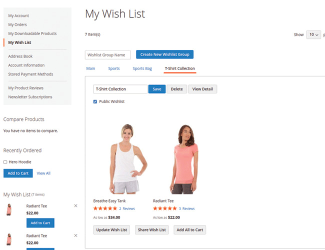 Magento wishlist extension by Landofcoder
