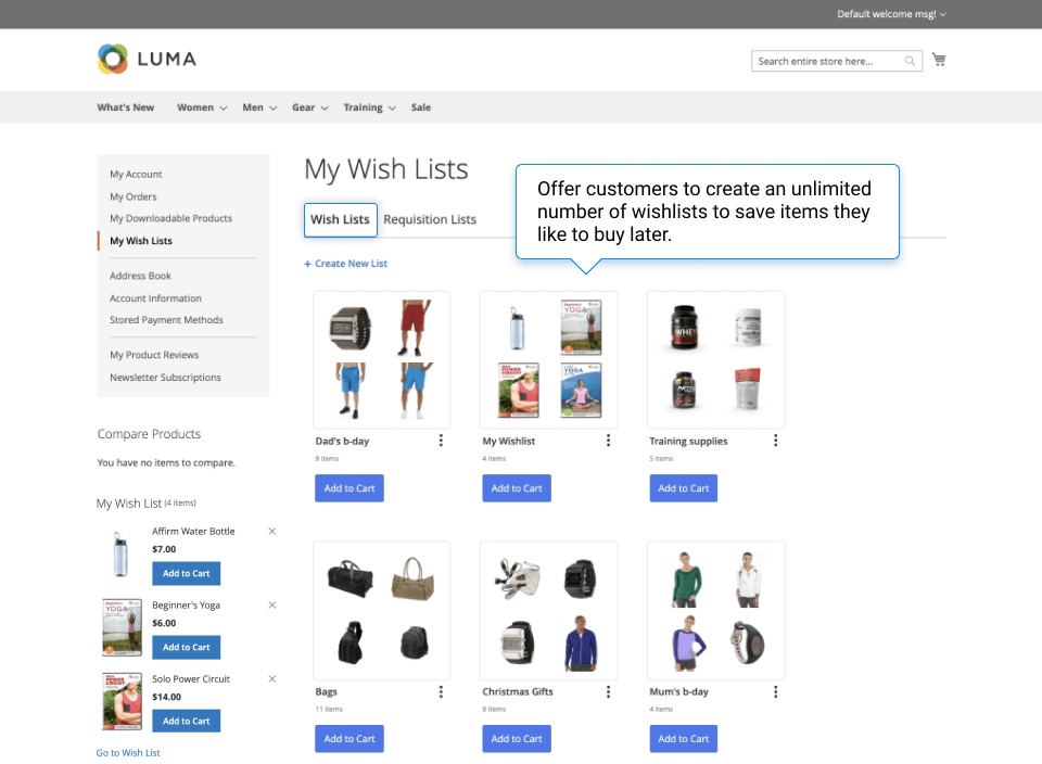 Magento wishlist extension by Amasty
