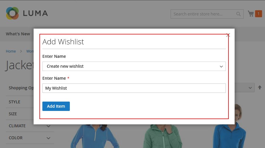 Magento wishlist extension