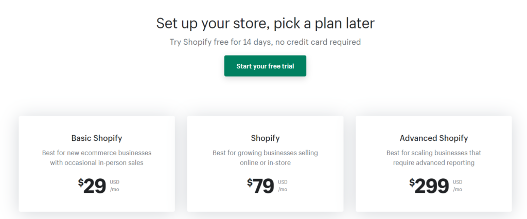 Shopify Review: Pricing Pricing