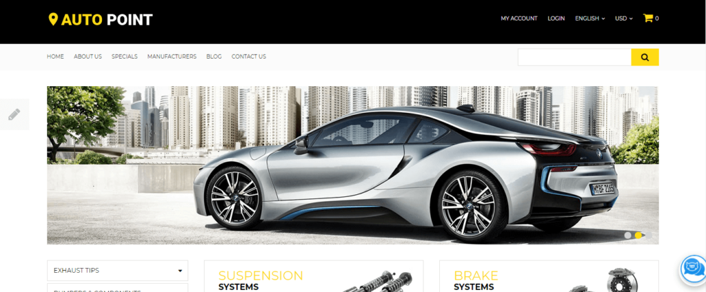  car parts Opencart ecommerce themes