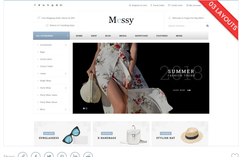 messy Woocommerce themes