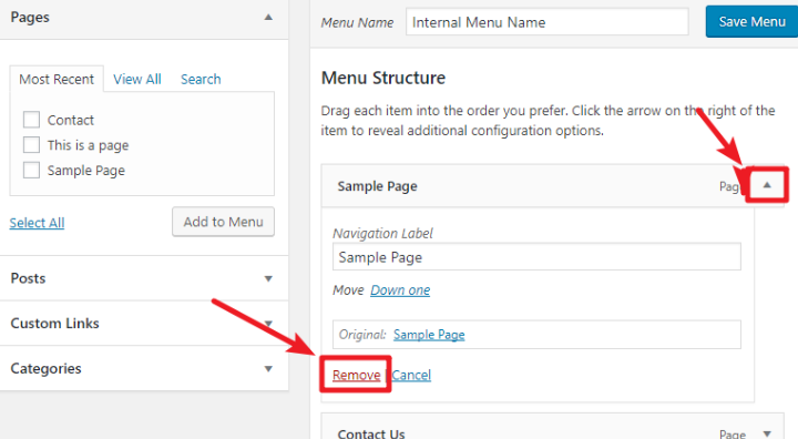 wordpress navigation menu