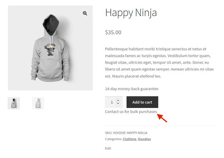 Add to cart button in woocommerce