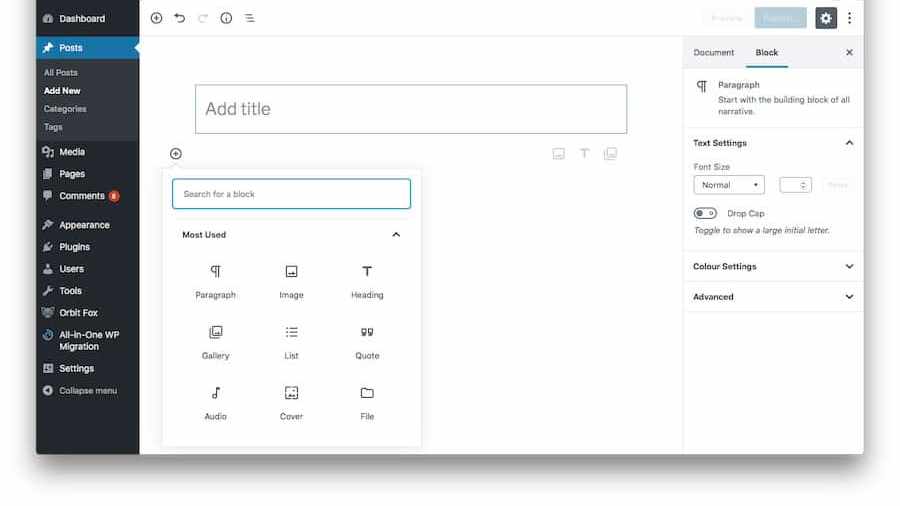  font in WordPress in a few clicks