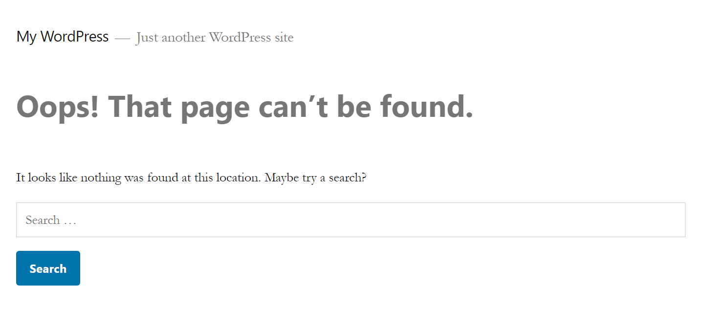 custom 404 page wordpress
