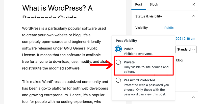 how to unpublish a wordpress site