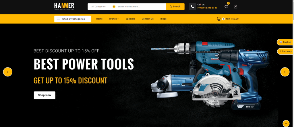 Tool store OpenCart Template