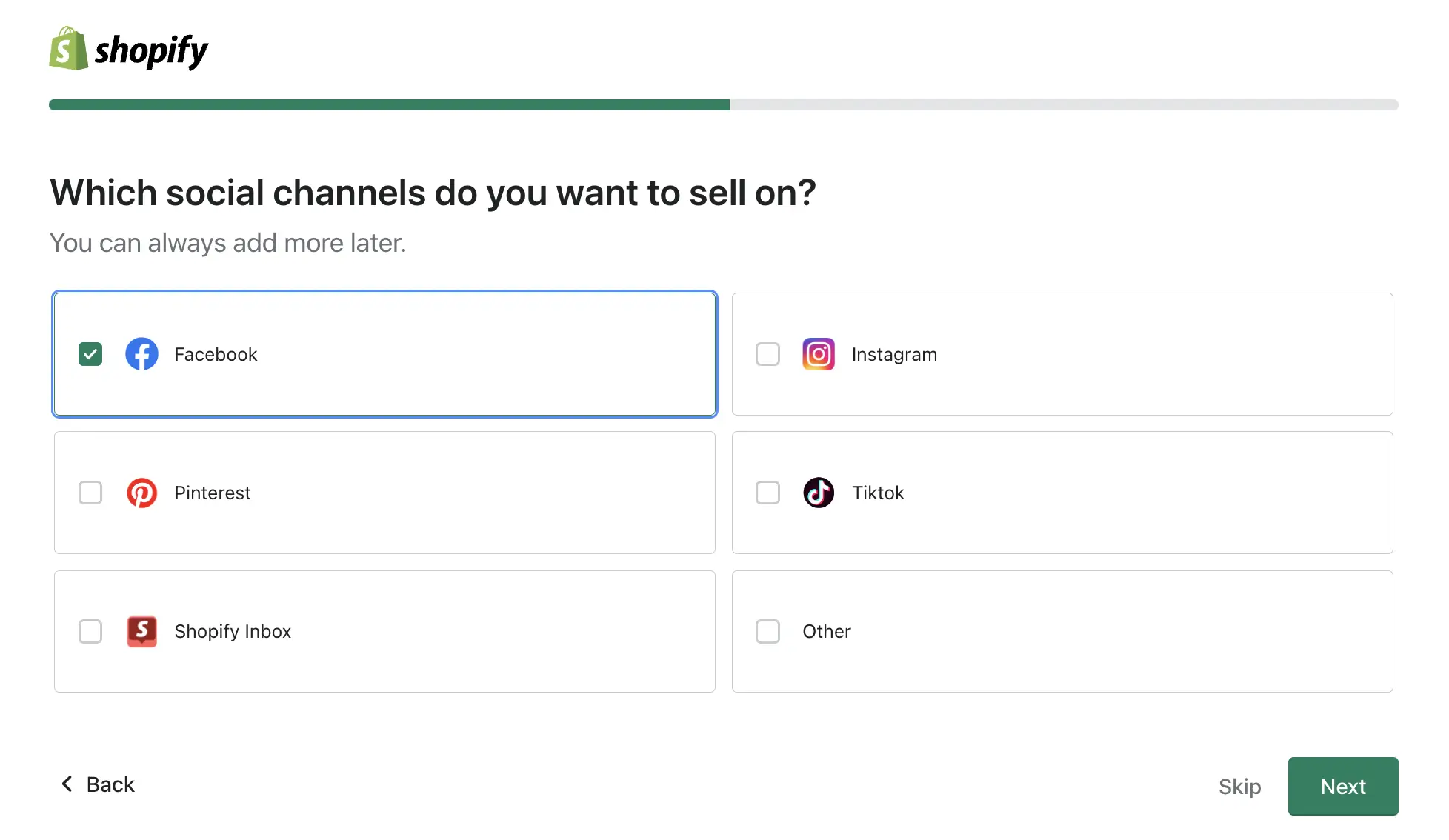 Shopify Social Channels