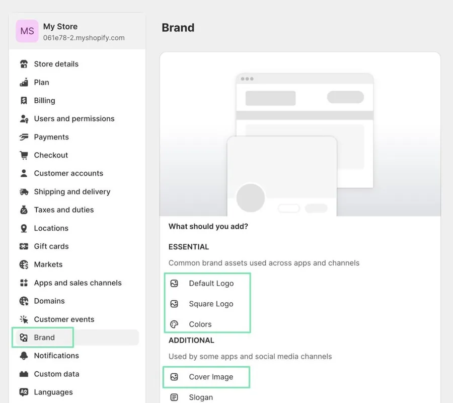 Shopify Brand Settings