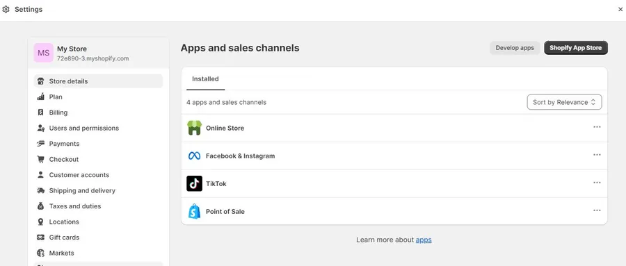 Apps And Sales Channels