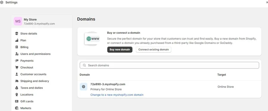 Shopify Domains