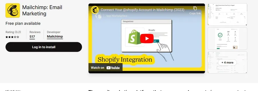 MailChimp Shopify Email Marketing