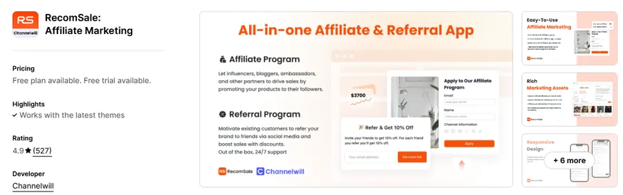 RecomSale: Affiliate Marketing
