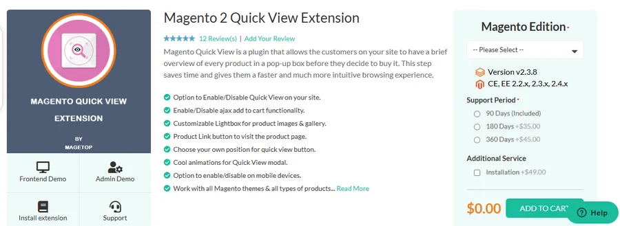 Magento 2 Quick View Extensio