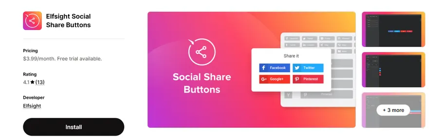 Elfsight Social Share Buttons