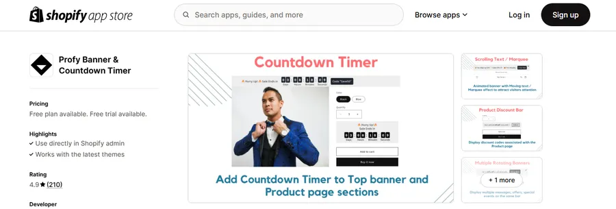 Profy Banner & Countdown Timer
