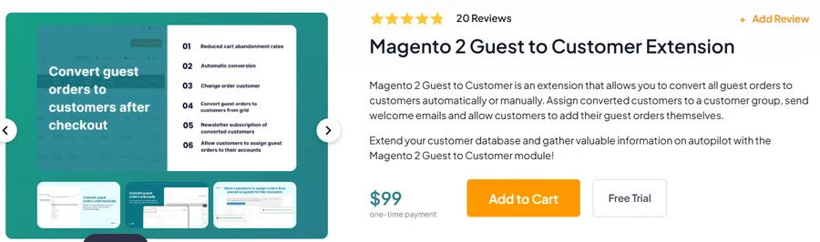 Magefan Magento 2 Guest to Customer Extension